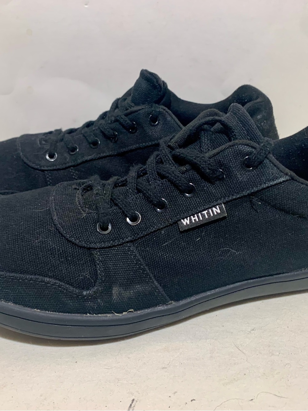 WHITIN #882 Men's Triple Black Canvas Sneakers Size 13 - Picture 2 of 6
